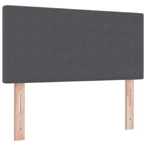 Somier LED  Design Simplu Gri Închis 80 cm făcut din catifea