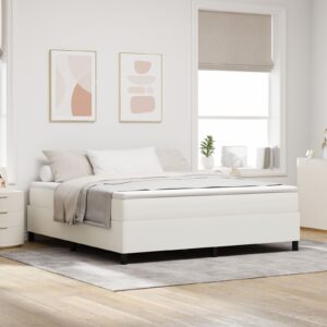 Cadru de Pat Box Spring Crem Super King din Catifea