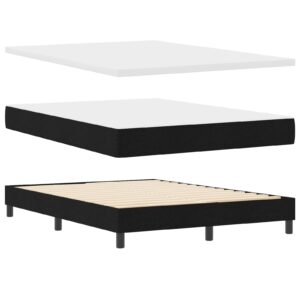 Pat cu saltea și suport Black 140x190 cm Fabric