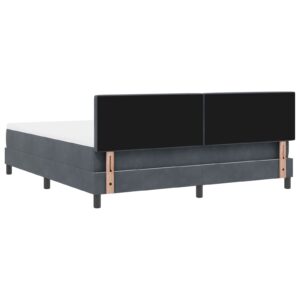 Pat cu saltea Box Spring Gri închis Super King Catifea