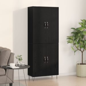 Biblioteca înaltă Nuc Negru 69,5x34x180 cm Lemn stratificat