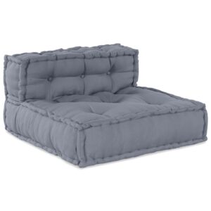 Canapea Modulară cu 4 Locuri Pouffe Converibilă din Țesătură Gri