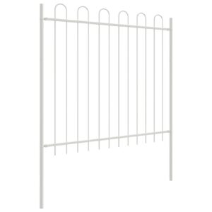Gard  cu vârf cu arc Alb 3,4x1,5 m Oțel