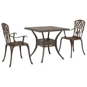 Set Bistro Grădină 3 Piese  Aluminiu Turnat Bronz