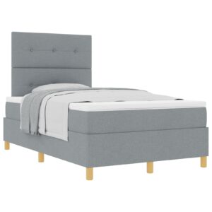 Pat Box Spring  cu Saltea Gri Deschis 120x200 cm Fabrica