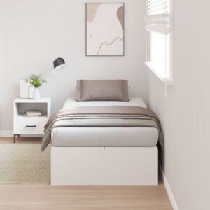 Cadru de pat cu depozitare  Alb 75x190 cm