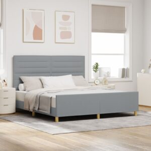 Pat  Gri deschis 180x200 cm din material textil
