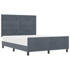 Cadru de pat din catifea gri închis 140x190 cm