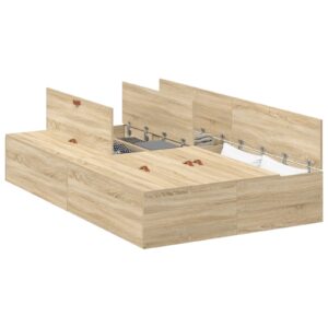 Cadru de pat cu depozitare  Sonoma Oak 120x190 cm