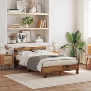 Cadru de pat Lemn vechi Lemn 135 x 190 cm Rezistent