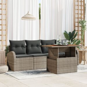 Set Canapele Grădină  Set 5 Gri Ratan Canapele Grădină