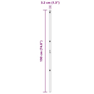 Posturi de gard  52 buc Gri Ø32 mm 190 cm Oțel galvanizat