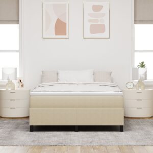 Pat cu arcuri  Verde deschis 140x200 cm Țesătură din catifea