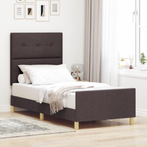 Cadru de pat Marron 80x200 cm din Textil -