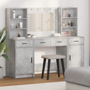 Set de toaleta 3 piese  Gri beton lemn prelucrat