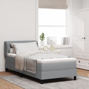 Pat cu arcuri box și saltea  Gri deschis 80x200 cm Fabricat