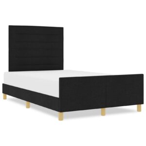 Cadru de pat  Negru 140x190 cm, Material textil