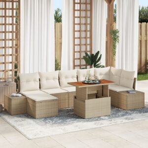 Set de Sofa pentru Grădină  Set de 8 Bej
