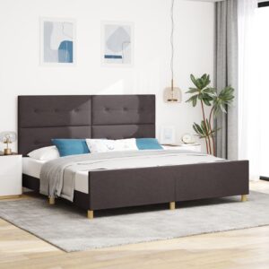 Cadru de pat  Maro închis 200x200 cm din material textil