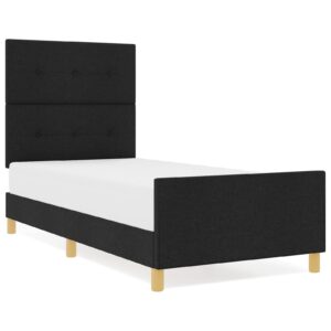 cadru de pat  negru 80x200 cm, din material textil