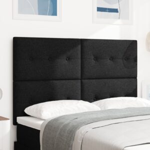 Cap de pat LED Negru 72 cm Textile