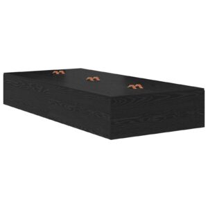 Cadru de pat cu depozitare  Negru Stejar 90x190 cm