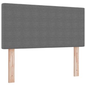 Cap de pat cu LED, Design Simplu, Gri deschis, 80 cm, Material de catifea