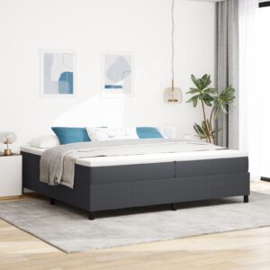 Pat cu arc Box Gri închis 200x200 cm din material corduroy