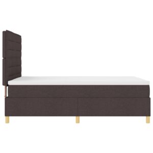 Pat Box Spring  cu Saltea Maro Închis 140x200 cm Material Textil