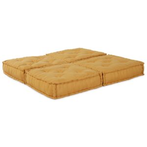 Poufuri modulare 2 buc Galben Fabric de la