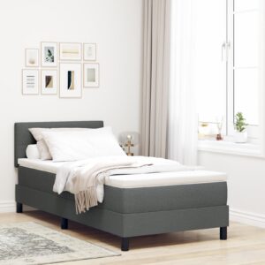 Cadru de Pat cu Saltea Gri Deschis Material Textile 100 x 200 cm