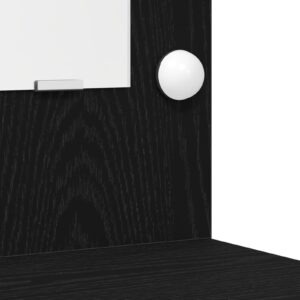Set de Masă de Toaletă  2 Piese cu LED Negru din Lemn Ingineresc