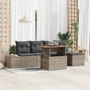Set de Sofa  pentru Grădină Set de 6 Gri