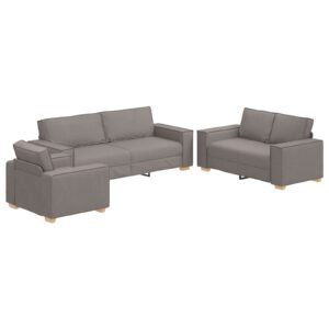 Set de canapea  3 piese cu perne din material taupe