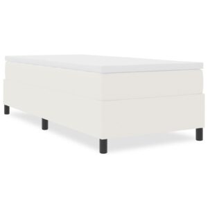 Pat cu saltea Crem Single din material corduroy
