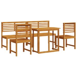 Set de dining pentru grădină  din 5 piese, din lemn masiv de acacia