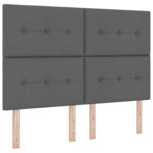 Pat Box Spring  cu saltea Gri închis 140x200 cm Textil