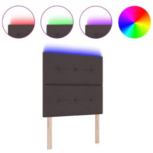 Cap de pat cu LED, Maro închis, 90 cm, Fibră textilă