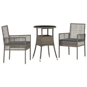 Set de Mobilier pentru Dining  Set de 3 Gri Ratan Rezistent