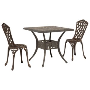 Set Bistro de Grădină 3 Piese  din Aluminiu Turnat Bronze