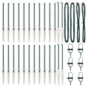 Stâlpi de gard  cu vârf 26 buc Ø32 mm 80 cm Oțel galvanizat