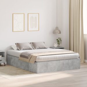 Cadru de pat cu depozitare  Gri beton 140x200 cm