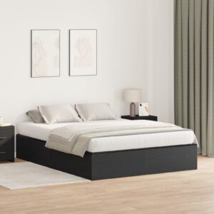 Cadru de pat cu depozitare  Stejar negru 200x200 cm