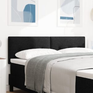 Tăblie LED Tapițată Neagră 72 cm Textil