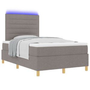 Saltea Box Spring Taupe Cadru din Lemn 120x200 cm Durabil