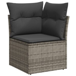 Set de Sofa de Grădină  Set de 9 Gri Rattan polimeric