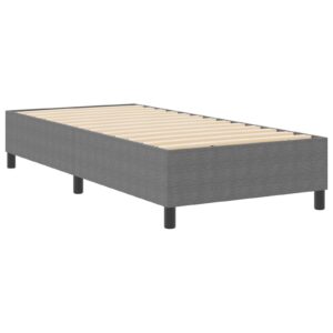 Pat cu arcuri Cutie Gri deschis Single Din Stoff Corduroy