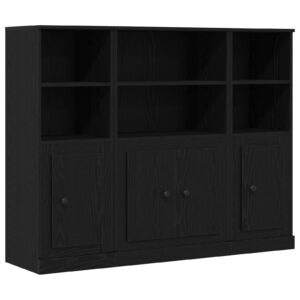 Highboard Negru Stejar 132x35,5x103,5 cm Lemn prelucrat