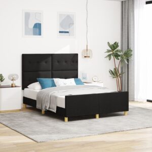 Cadru de pat  Negru 140x190 cm Textil