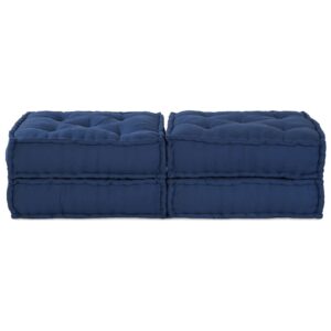 Poufuri modulare , 2 bucăți, din material indigo